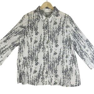 Sag Harbor Button Up Shirt Women's Size XL Floral Sport Hawaiian Tropical